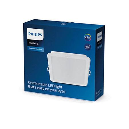 Spot patrat LED integrat Philips Meson, 16,5 W, 1280 lm, A+, IP20, lumina alba neutra 4000 K, 16.5 cm