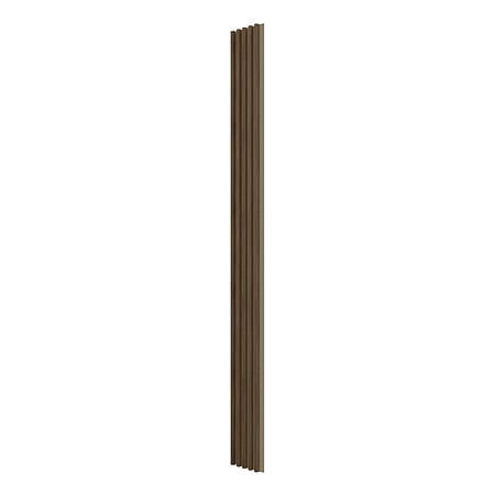 Panou decorativ Linea Comfort, 5 lamele, decor pin tobaco, maro si gri, suport placaj casmir, interior, 265 x 24,6 x 3 cm