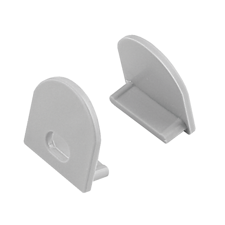 Set terminatii profil aluminiu, pentru banda LED aplicata, gri, 18 mm