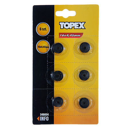 Rezerve cutit circular Topex pentru tevi PP, PVC, 16x4.5mm, 6 bucati 