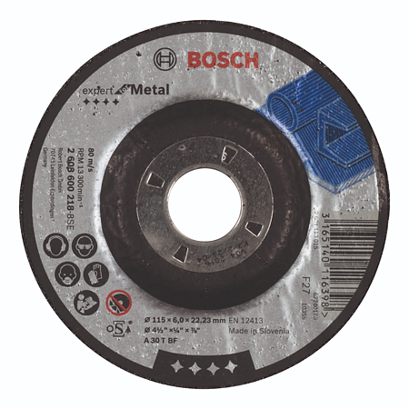 Disc degrosare pentru metal, Bosch 2608600218, 115 x 22.23 x 6 mm 