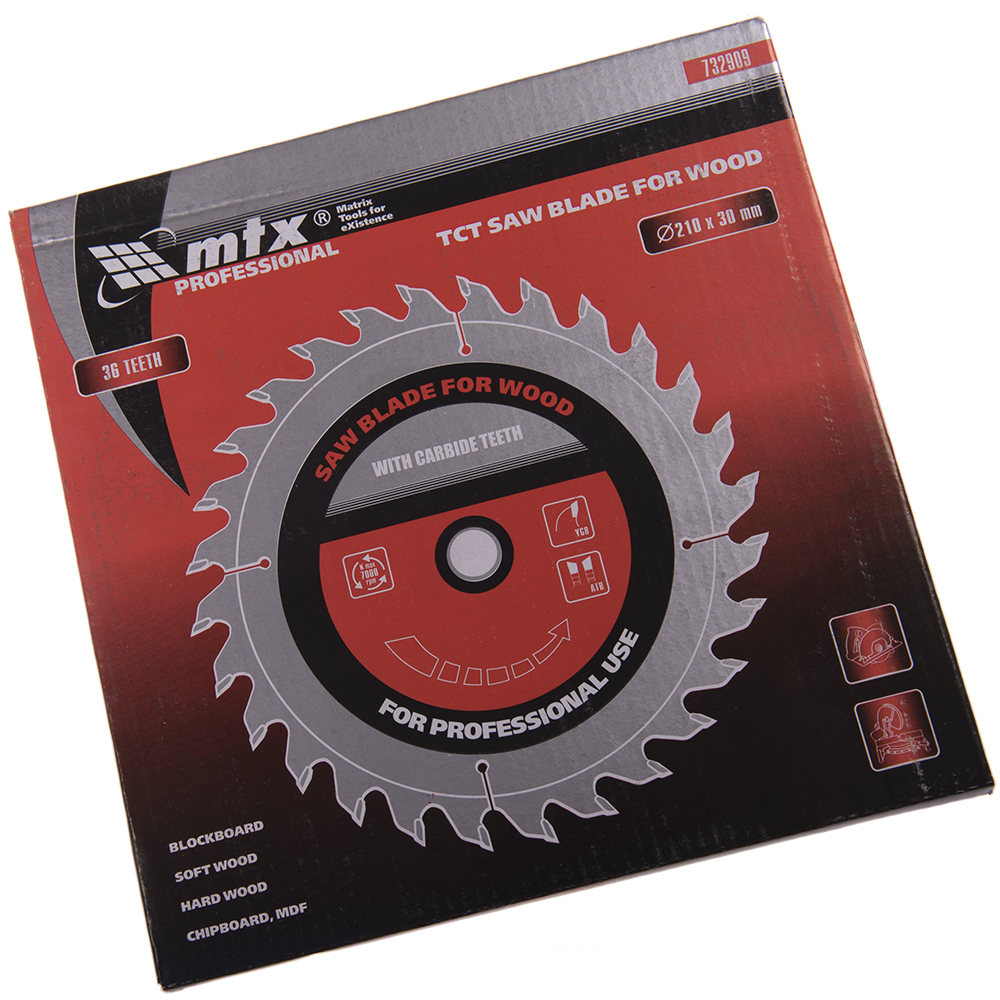 Disc pentru lemne, MTX Professional, 36 dinti, 210 х 30 mm 210
