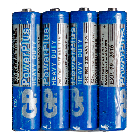 Baterii zinc-carbon GP Greencell, AAA/R3, blister 4 bucati