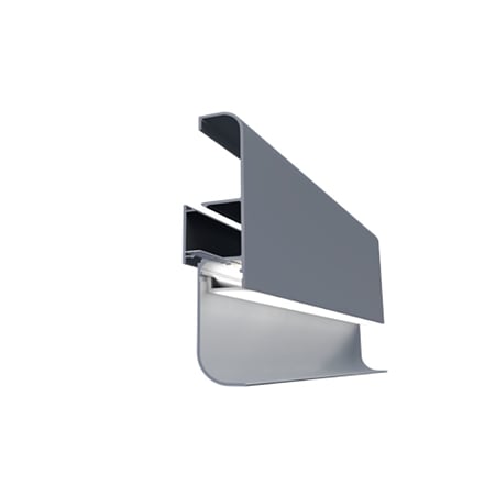 Plinta parchet pentru banda LED, aluminiu, canal cablu, negru uni, 3000 x 90 x 13 mm