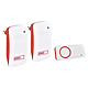 Sonerie wireless Emos P5750.2R, 1 buton, 2 module interior, 150 m, IP44, 10 melodii