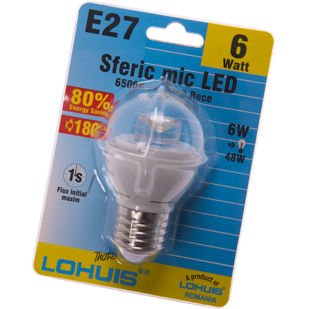Bec Led Sferic E27 6 W Lohuis