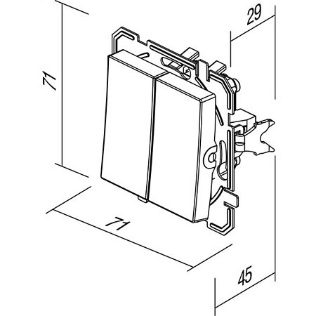 Intrerupator dublu Tem Logiq, antracit, 10 A x 250 V Intrerupator dublu Tem Logiq, antracit, 10 A x 250 V