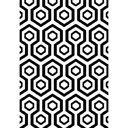 Covor modern Platin 3087_82N67, polipropilena heat set, model geometric alb, negru, 80 x 150 cm