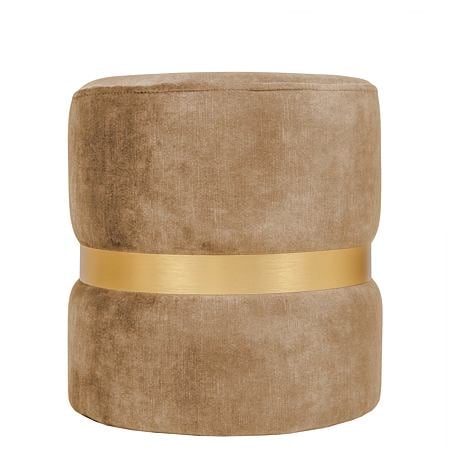 Taburet Ring, inel auriu, stofa bej P03, rotund, 38 x 38 x 40 cm