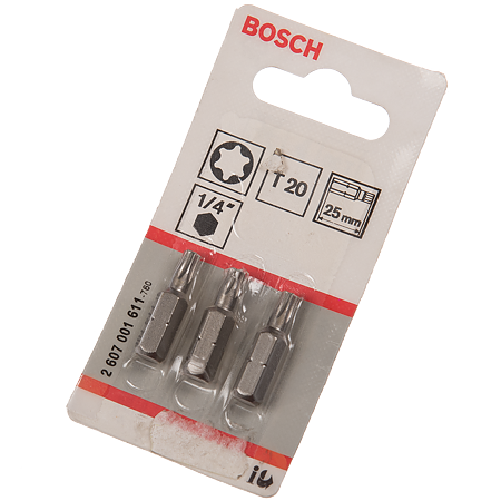 Set 3 biti Bosch T20, 25 mm