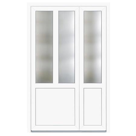 Usa PVC pentru intrare, alb, 120 x 200 cm, 5 camere, dreapta