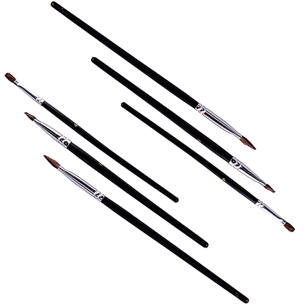 Set 3 pensule universale, fir din par de ponei si maner PVC