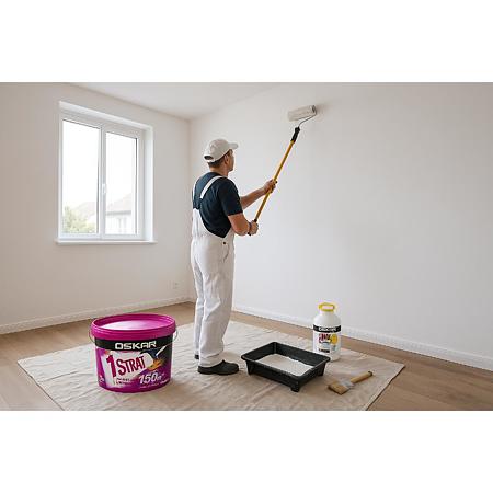 Vopsea lavabila interior Oskar crema 1 strat, alb, 15 l + Amorsa 4 l