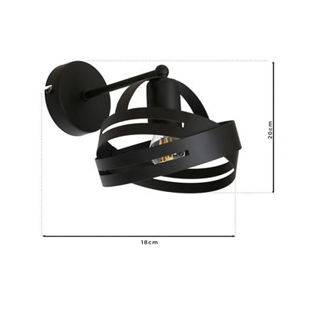 Aplica exterior Corona, metal, 1 x E27, negru, 60 W, 20 cm