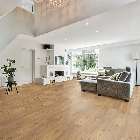 Gresie interior/exterior portelanata Cesarom Rovere, maro, mat, aspect parchet, clasa aderenta R9, PEI IV, 9 mm, 60 x 30 cm