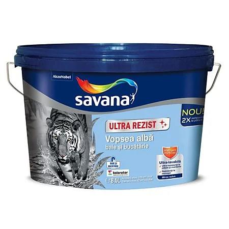 Vopsea ultra-lavabila interior Savana Ultra Rezist, alb, 8.5 l
