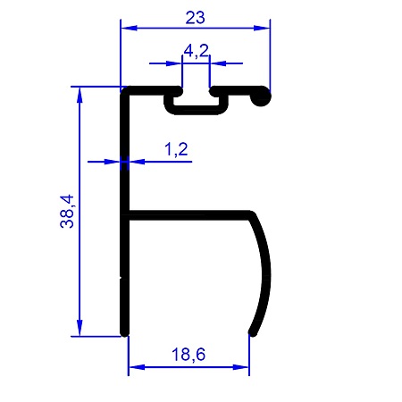 Profil Y cu perie ER 4681, aluminiu, alb mat, 2,5 m 