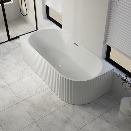 Cada baie freestanding Bali Sanotechnik, montaj stanga, acryl, ovala, alb, 170 x 80 x 56 cm