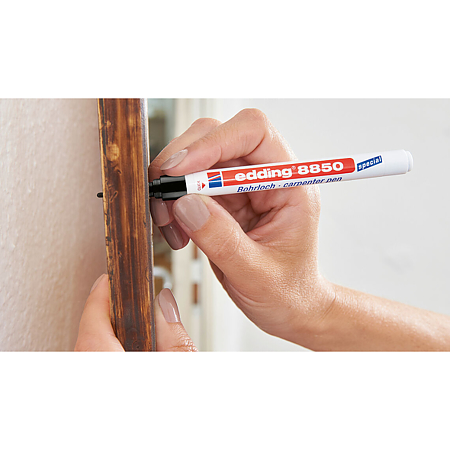 Marker permanent Edding 8850, tamplarie, corp plastic, varf rotund 0,7-1mm, negru