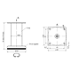 Picior mobilier Teko CL004, otel, alama antic, 42 x 100 mm