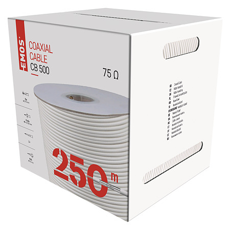 Cablu coaxial Emos CB113 LSZH, 1 conductor, diametru 1.13 mm, alb, 250 m Cablu coaxial Emos CB113 LSZH, 1 conductor, diametru 1.13 mm, alb, 250 m