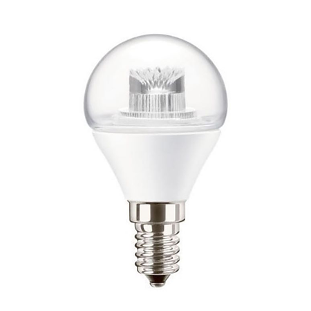 Bec LED Pila Philips P45 5.5W, E14, alb-cald
