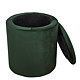 Taburet Nadia, stofa verde H56, cu spatiu depozitare, rotund, 37 x 37 x 42 cm
