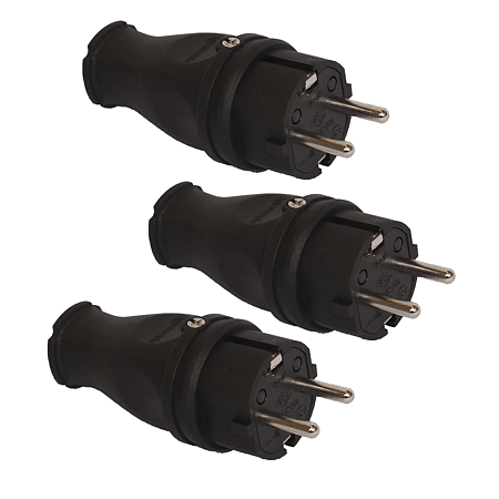 Stecher cauciuc cu contact de protectie, 16A