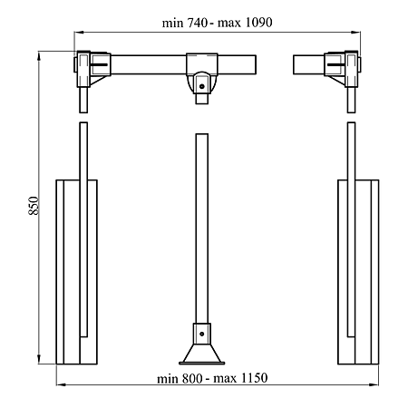 Suport rabatabil pentru haine Teko, metal si PVC, cromat, 850 - 1150 mm Suport rabatabil pentru haine Teko, metal si PVC, cromat, 850 - 1150 mm
