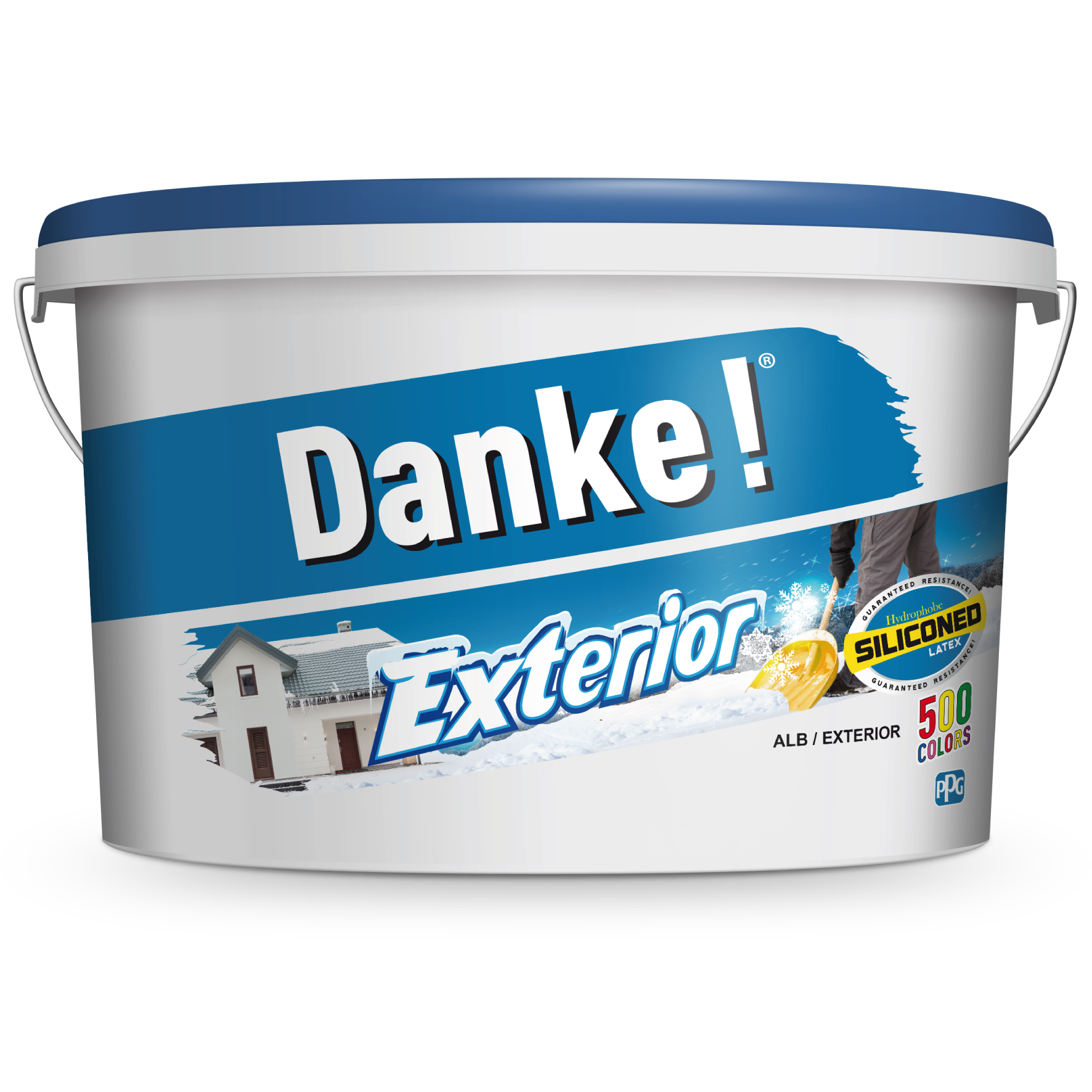 Vopsea lavabila exterior Danke, alb, 8.5 l 8.5
