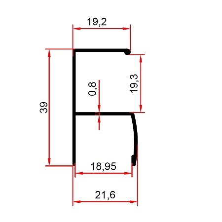 Profil maner Y ECO NLB, aluminiu, auriu mat, 3 m