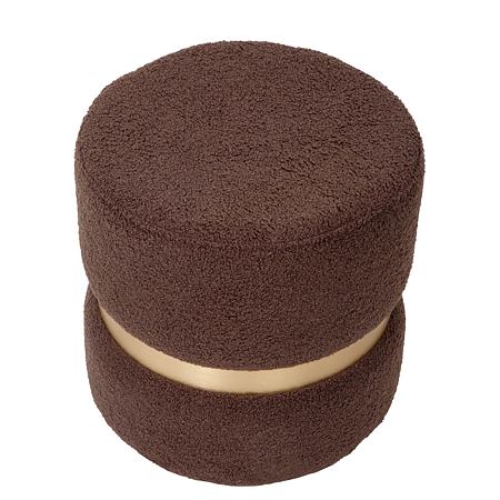 Taburet Ring, inel auriu, stofa maro T07, rotund, 38 x 38 x 40 cm