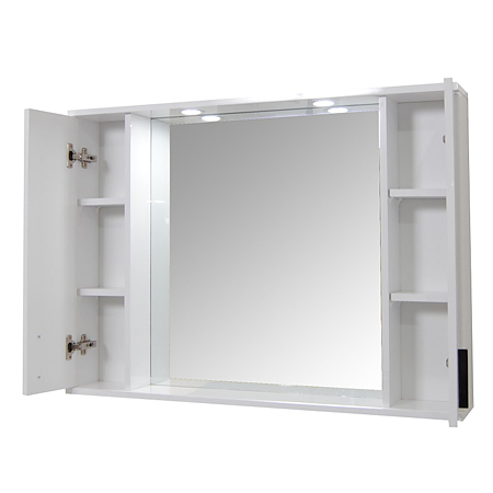 Set Mobila baie Badenmob Seria 169, PAL + MDF, baza, lavoar, oglinda, alb,  100 cm