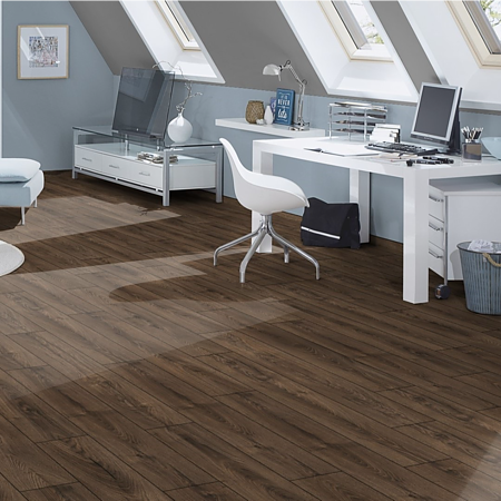 Parchet laminat 10 mm Kronospan Vintage Classic K479, nuanta inchisa, stejar espresso carpenter, clasa de trafic 32, click 2go, 1285 x 192 mm