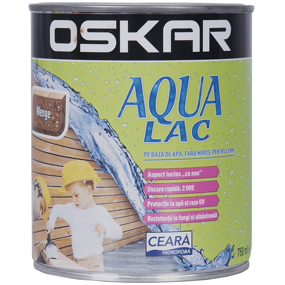 Lac pentru lemn Oskar Aqua, wenge, interior/exterior, 0.75 l 0-75
