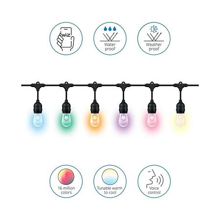 Ghirlanda luminoasa exterior LED WiZ String Lights, 12 becuri, IP65, 12 W, 14.8 m Ghirlanda luminoasa exterior LED WiZ String Lights, 12 becuri, IP65, 12 W, 14.8 m