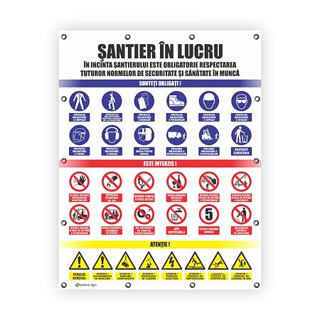 Banner Santier Reguli SSM, PVC, 130 X 160 cm