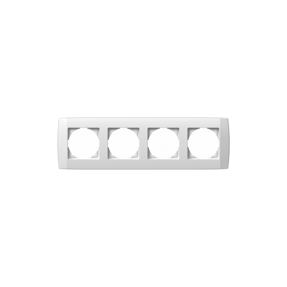 Rama decorativa cvadrupla TEM, Logiq, 4 module, plastic, polar white