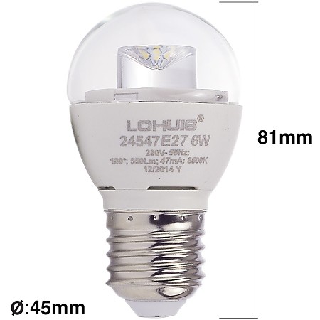 Bec Led Sferic E27 6 W Lohuis