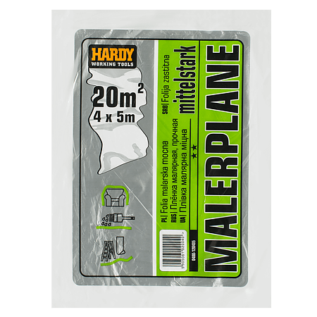 Folie de protectie pentru zugravit Hardy din HDPE (pliata)10 µm, 4 x 5 m