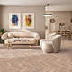 Gresie exterior/interior Cesarom, Legno Miele, portelanata, rectificata, mat, decor lemn, bej, grosime 9 mm, 60 x 15 cm
