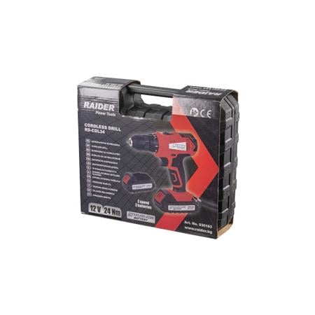 Bormasina Raider RD-CDL34, 12V x 1.5 Ah, 2 viteze, 2 acumulatori si incarcator inclus