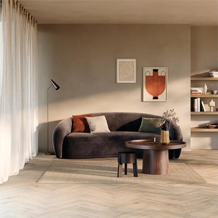 Parchet laminat 8 mm Berry Alloc Chateau+ Bloom Sand Natural B6421, Herringbone A, clasa de trafic 33, OmniLoc A&B, 504 x 84 mm