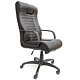 Scaun birou directorial negru Depozitul de scaune Atlas, tapiterie piele ecologica, rotativ, reglabil pe inaltime, 62 x 85 x 110 - 117 cm