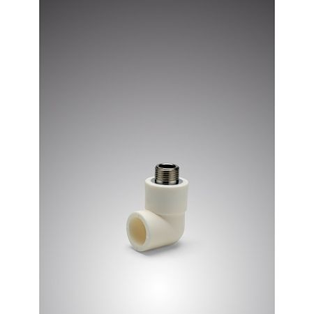 Cot PPR 90° Vesbo, filet exterior, 20 mm x 1/2", alb