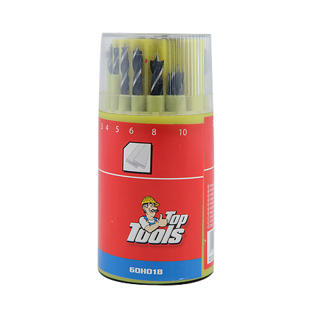 Set 18 burghie combinate Top Tools 60H808, mandrina standard, pentru lemn, beton si metal, 3-10 mm 