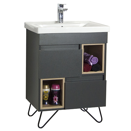 Set Mobilier Seria 760 Badenmob, masca, lavoar, oglinda, antracit, 600 mm Set Mobilier Seria 760 Badenmob, masca, lavoar, oglinda, antracit, 600 mm