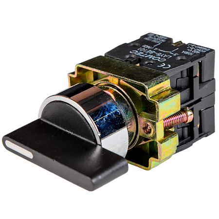 Comutator selector Comtec, maneta lunga, pozitie 1-0-2 cu retinere, 3A, 600 V