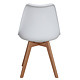 Scaun bucatarie tapitat alb Depozitul de scaune Celia, piele ecologica, cadru lemn, max. 110 kg, 48.5 x 50 x 82.5 cm