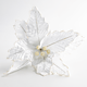 Decoratiune Craciunita catifea, alb, 25 x 30 cm